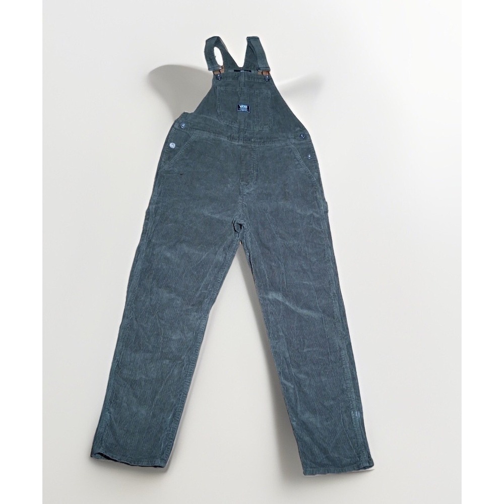 Vans Ground Work Corduroy Overalls Olive Green Womens Small